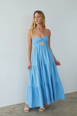 Della Twist Linen Maxi Dress