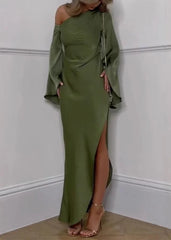 Athena - One-Shoulder Satin Gown