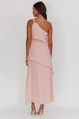 Delwyn One-Shoulder Maxi Dress Baby Pink
