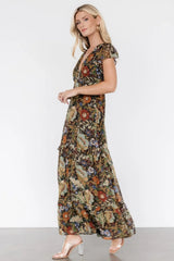 Riverwood Deep V Maxi Dress | Multi Floral